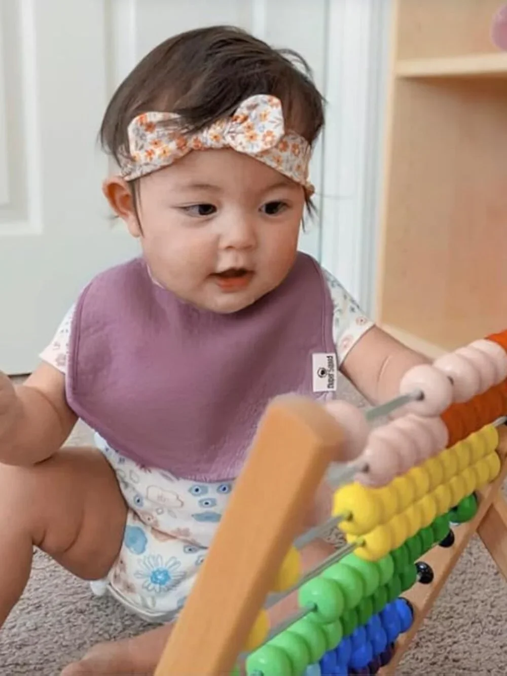 Diaper Squad 10 pack Earthy Square Organic Cotton & Fleece Baby Drool Bibs Set